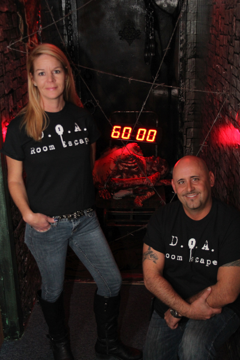 Kristin Mellon and John Bennett, owners of D.O.A. Room Escape